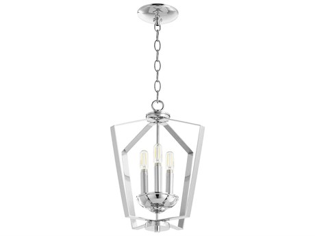 Quorum 3-Light Chrome Geometric Pendant