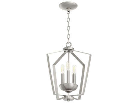 Quorum 3-Light Satin Nickel Geometric Pendant