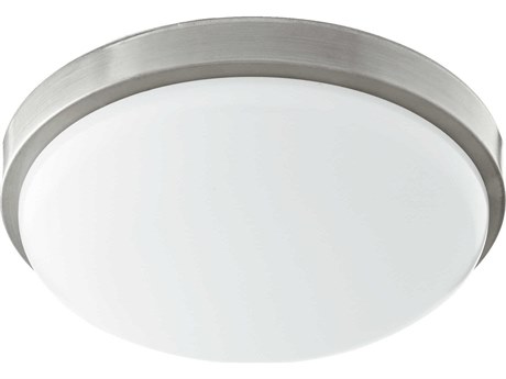 Quorum 1-Light Satin Nickel LED Bowl Round Flush Mount