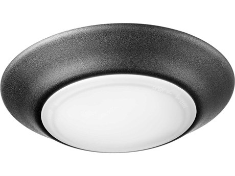 Quorum 1-Light Textured Black Round Flush Mount