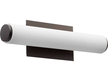 Quorum 1-Light Oiled Bronze With Matte White Acrylic Vanity Light
