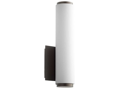 Quorum 1-Light Oiled Bronze With Matte White Acrylic Wall Sconce