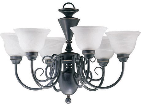 Quorum 6-Light Old World Black Traditional Bell Chandelier