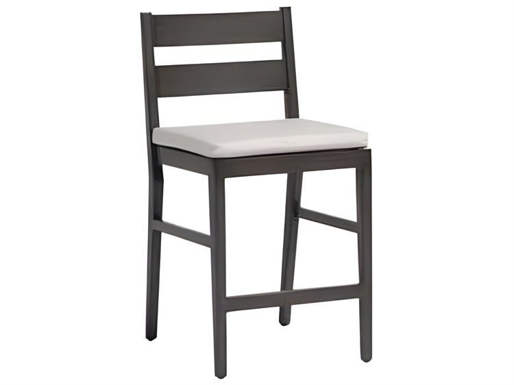 Ratana Lucia Silver Ash Grey Aluminum Cushion Counter Stool