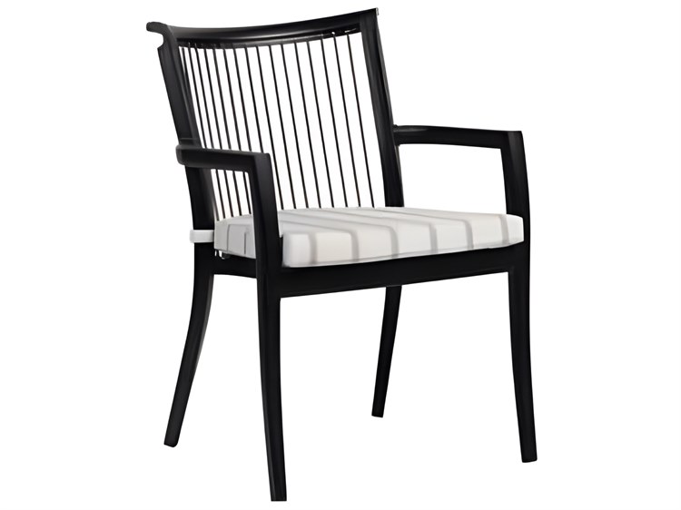Ratana Copacabana Silver Black Aluminum Cushion Dining Chair