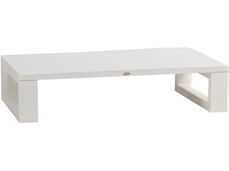 Ratana Elements Silver Talc White Aluminum Rectangular Coffee Table
