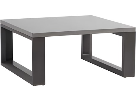 Ratana Elements Silver Ash Grey Base & Cement Top Aluminum Square Coffee Table