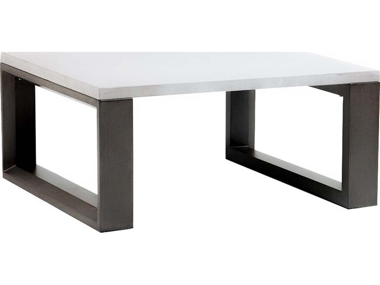 Ratana Elements Silver Ash Grey Base & Cement Top Aluminum Square Coffee Table