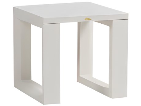 Ratana Elements Silver Talc White Aluminum Square End Table