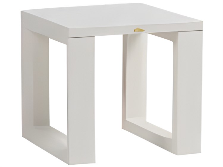 Ratana Elements Silver Talc White Aluminum Square End Table