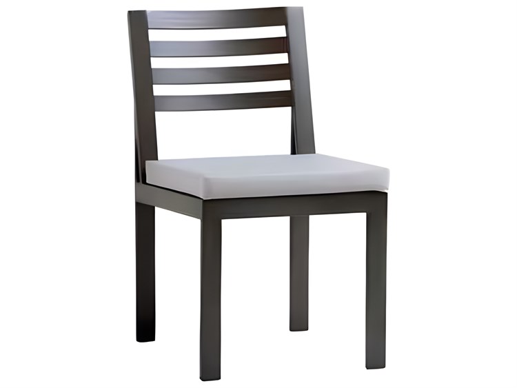 Ratana Elements Silver Ash Grey Aluminum Cushion Dining Chair