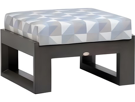 Ratana Elements Silver Ash Grey Aluminum Cushion Ottoman