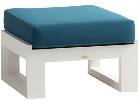 Ratana Elements Silver Talc White Aluminum Cushion Ottoman