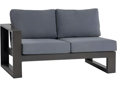 Ratana Elements Silver Ash Grey Aluminum Cushion Loveseat