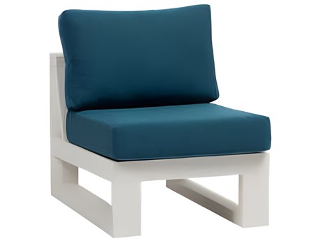 Ratana Elements Silver Talc White Aluminum Cushion Lounge Chair