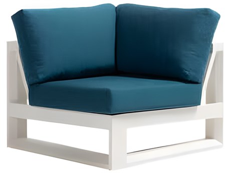 Ratana Elements Silver Talc White Aluminum Cushion Lounge Chair