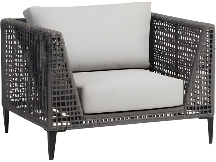 Ratana Genval Silver Black Aluminum Cushion Lounge Chair
