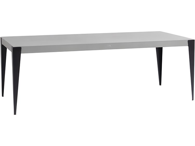 Ratana Genval Silver Black Base & Cement Top Aluminum Rectangular Coffee Table
