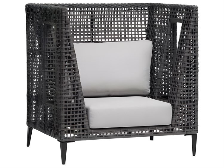 Ratana Genval Silver Black Aluminum Cushion Lounge Chair