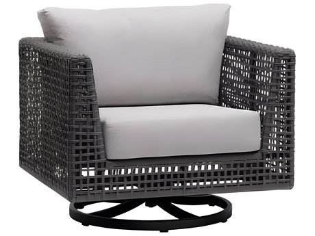 Ratana Genval Silver Black Aluminum Cushion Lounge Chair