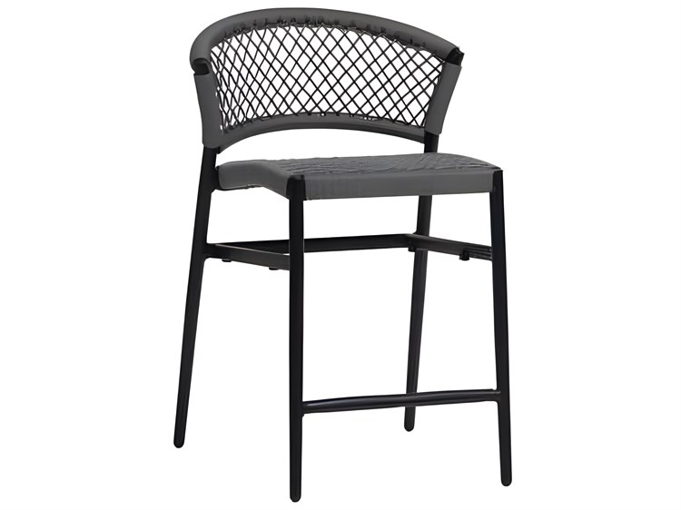 Ratana Ria Silver Black Aluminum Rope Counter Stool