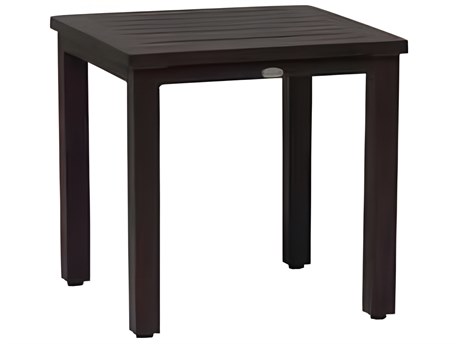 Ratana Canbria Silver Hessonite Garnet Aluminum Square End Table