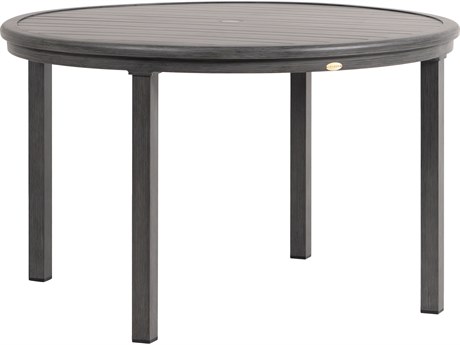 Ratana Canbria Tables Aluminum Round Umbrella Hole Dining Table