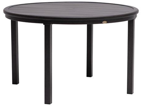 Ratana Canbria Tables Aluminum Round Umbrella Hole Dining Table