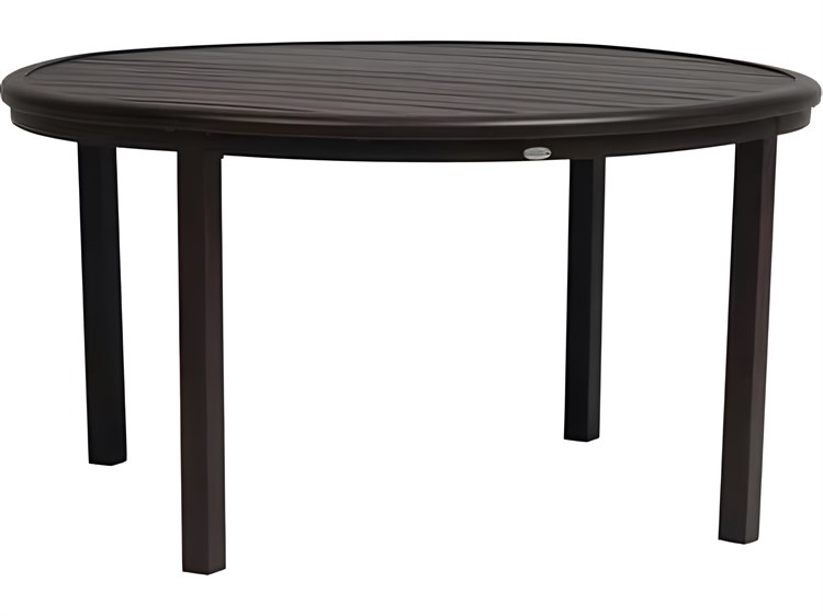 Ratana Canbria Silver Hessonite Garnet Aluminum Round Umbrella Hole Dining Table