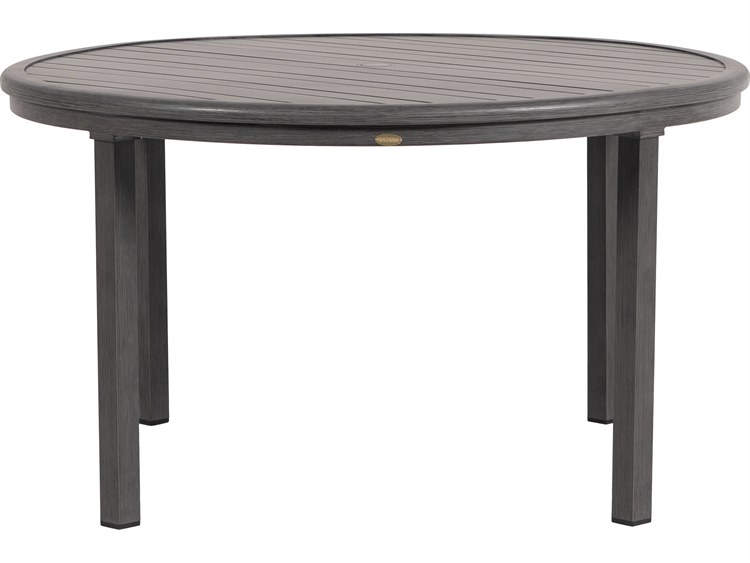 Ratana Canbria Tables Aluminum Round Umbrella Hole Dining Table