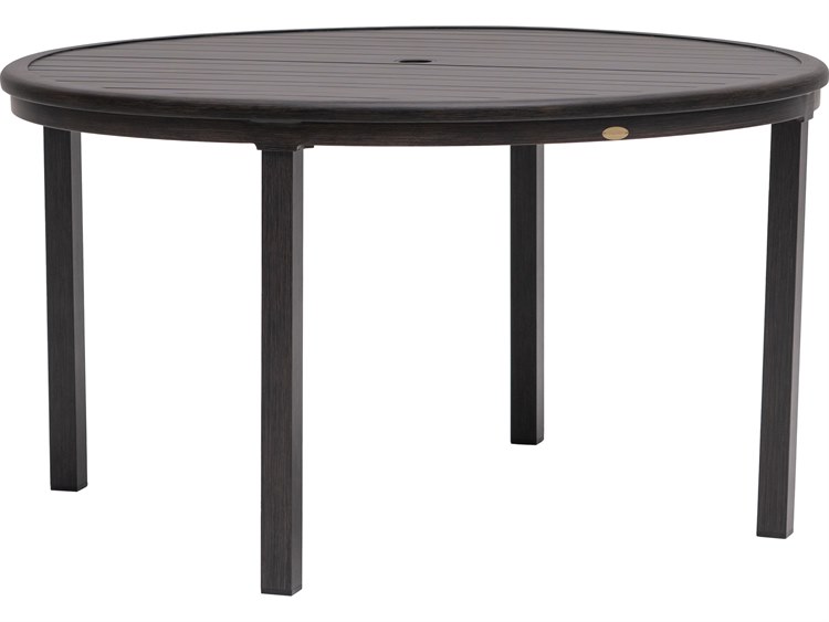 Ratana Canbria Tables Aluminum Round Umbrella Hole Dining Table