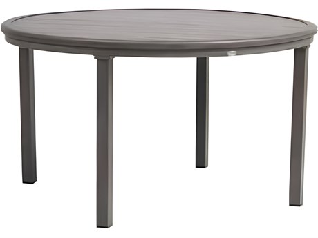 Ratana Canbria Silver Seashell Aluminum Round Umbrella Hole Dining Table