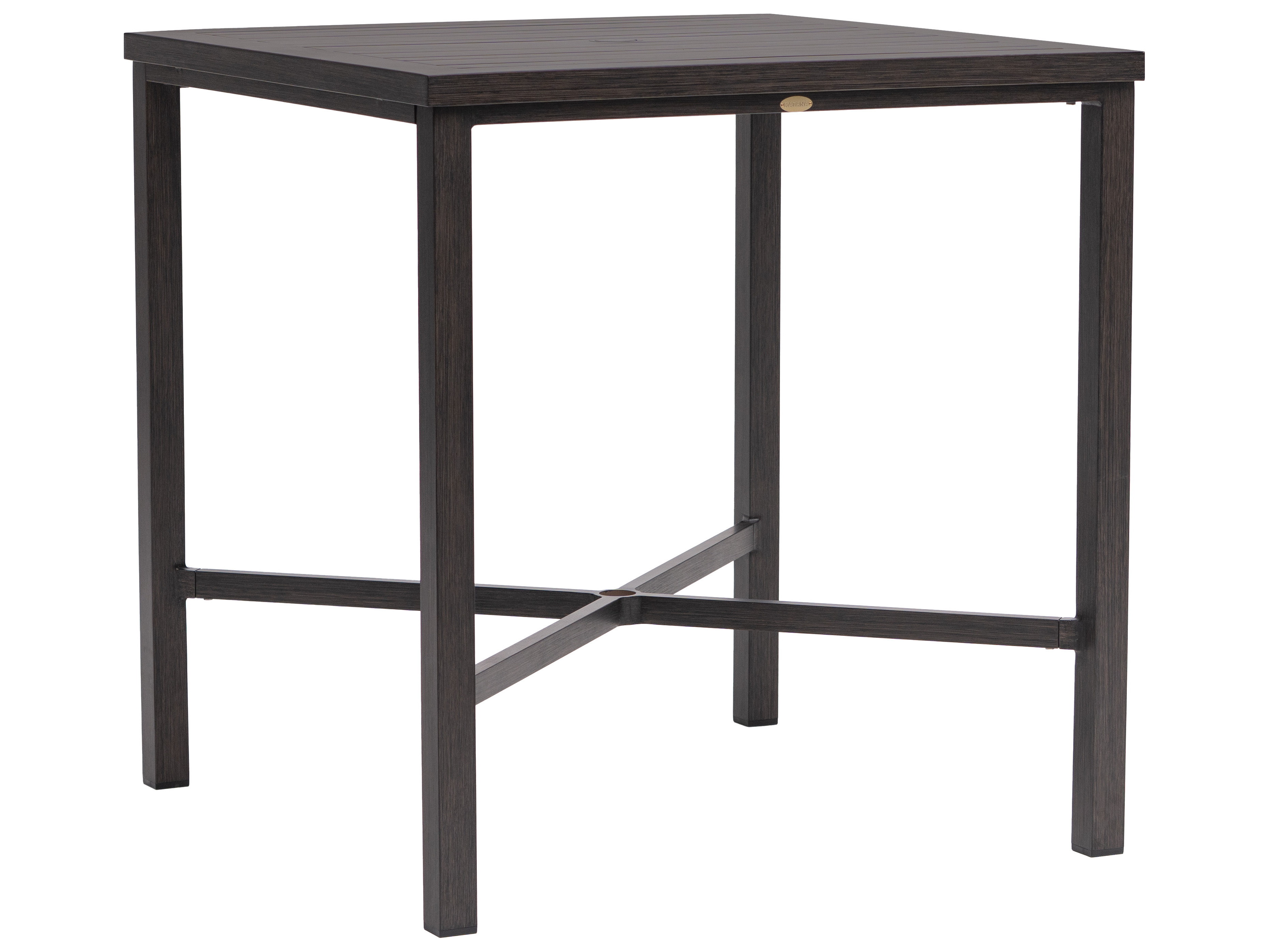 Ratana Canbria Tables Aluminum Square Umbrella Hole Bar Table