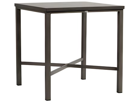 Ratana Canbria Silver Seashell Aluminum Square Umbrella Hole Bar Table