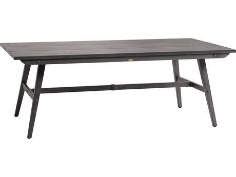 Ratana Canbria Tables Aluminum Rectangular Umbrella Hole Dining Table