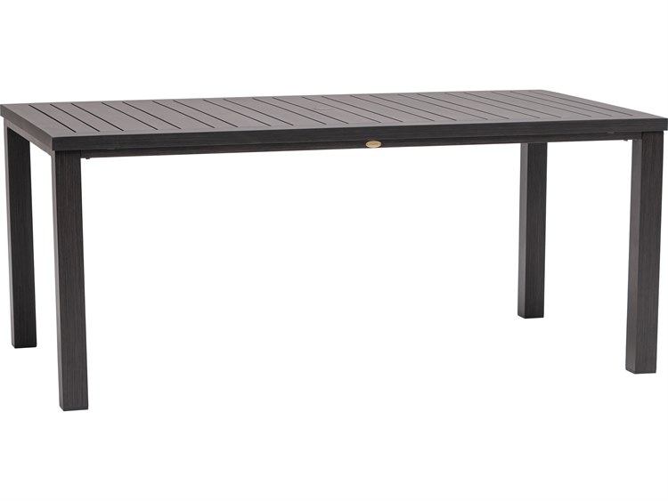 Ratana Canbria Tables Aluminum Rectangular Umbrella Hole Dining Table