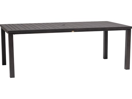 Ratana Canbria Tables Aluminum Rectangular Umbrella Hole Dining Table