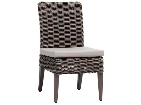 Ratana Cubo Silver Pearl Grey Aluminum Cushion Dining Chair