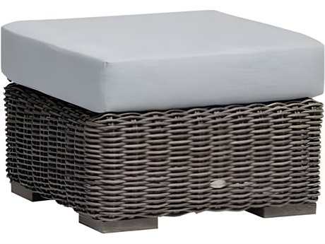 Ratana Cubo Silver Pearl Grey Aluminum Cushion Ottoman