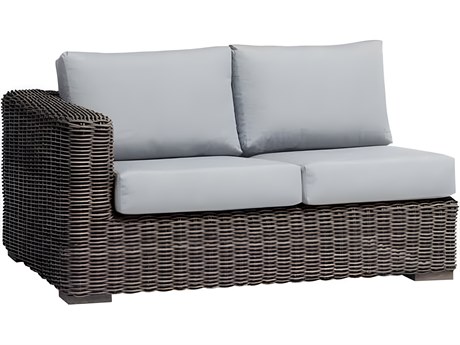 Ratana Cubo Silver Pearl Grey Aluminum Cushion Loveseat