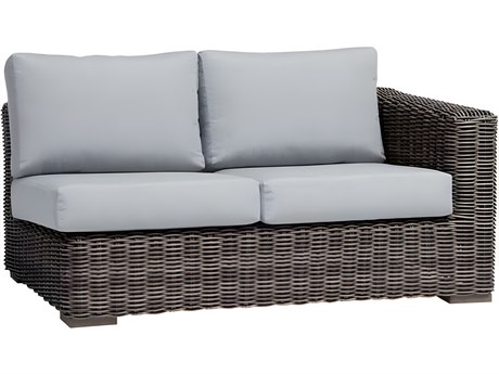Ratana Cubo Silver Pearl Grey Aluminum Cushion Loveseat