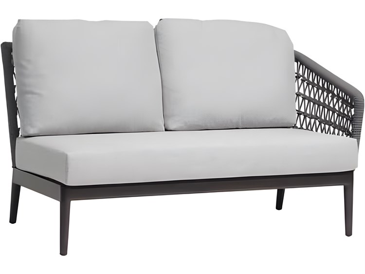 Ratana Poinciana Silver Ash Grey Aluminum Cushion Loveseat
