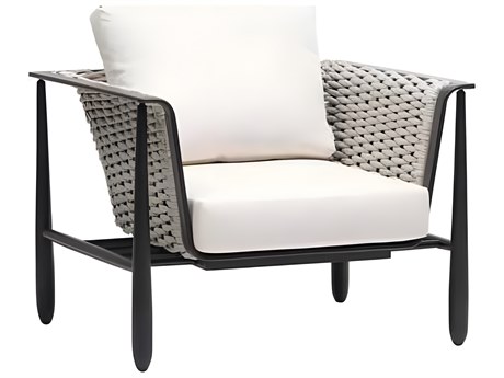 Ratana Diva Silver Graphite Aluminum Cushion Lounge Chair