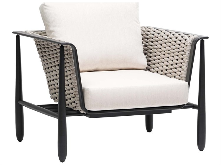 Ratana Diva Silver Graphite Aluminum Cushion Lounge Chair