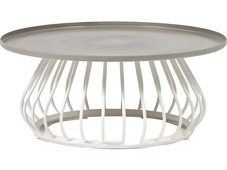 Ratana Diva Silver Snow Base Aluminum Round Coffee Table