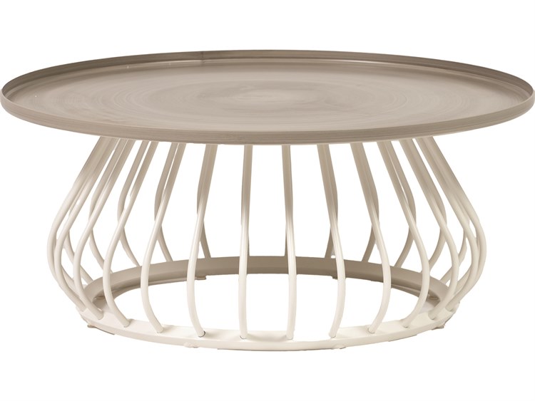 Ratana Diva Silver Snow Base Aluminum Round Coffee Table