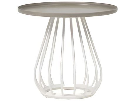 Ratana Diva Silver Snow Base Aluminum Round End Table