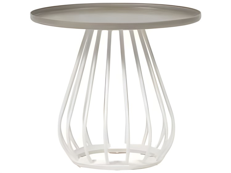 Ratana Diva Silver Snow Base Aluminum Round End Table