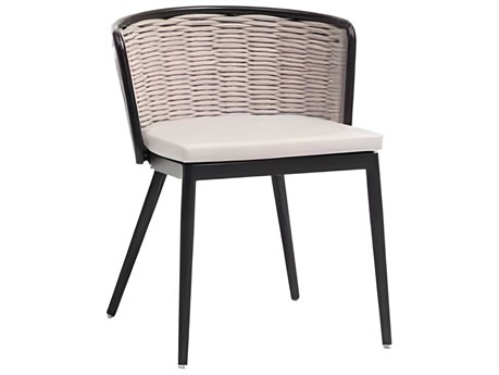 Ratana Diva Silver Graphite Aluminum Cushion Dining Chair
