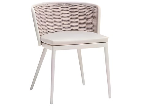 Ratana Diva Silver Snow Aluminum Cushion Dining Chair